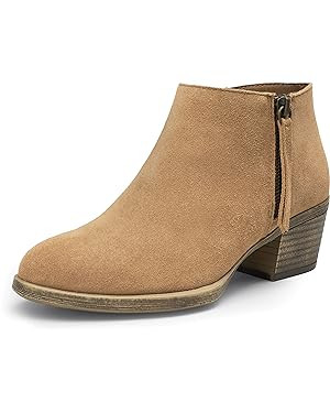 Vepose Women's Suede Leather Ankle Boots 丨 Fashion Booties+with Inner Zipper | Amazon (US)