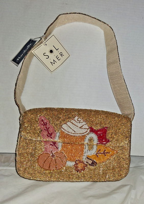 Sol and Mer New Fall Release Pumpkin Spice Latte Gold Beaded Bag India NWT | eBay US