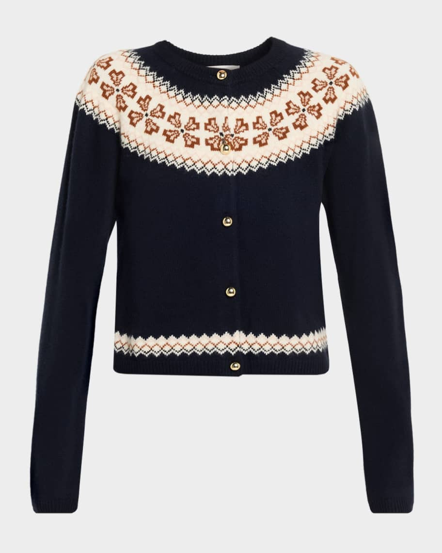 FRAME The Cashmere Fairisle Cardigan | Neiman Marcus