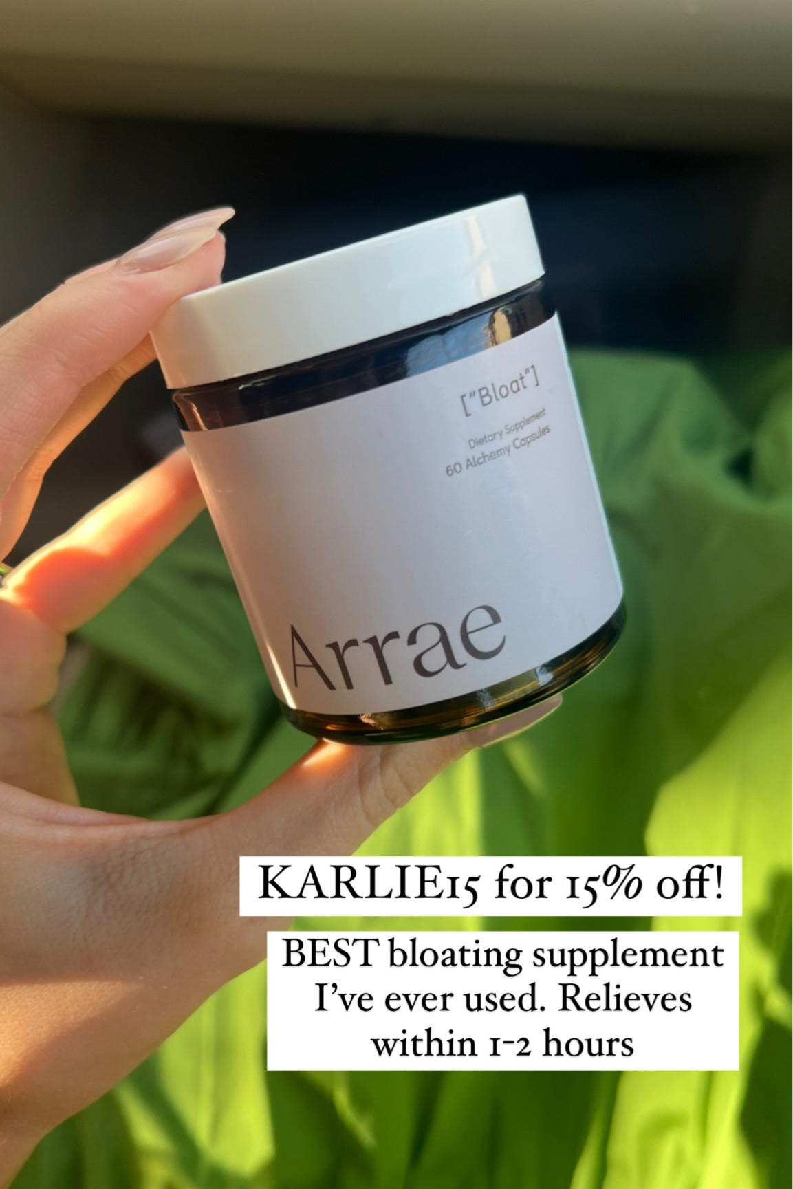 My bloat pills! Use KARLIE15 for 15% off! @arrae.co #arrae

#LTKFind #LTKbeauty #LTKfit