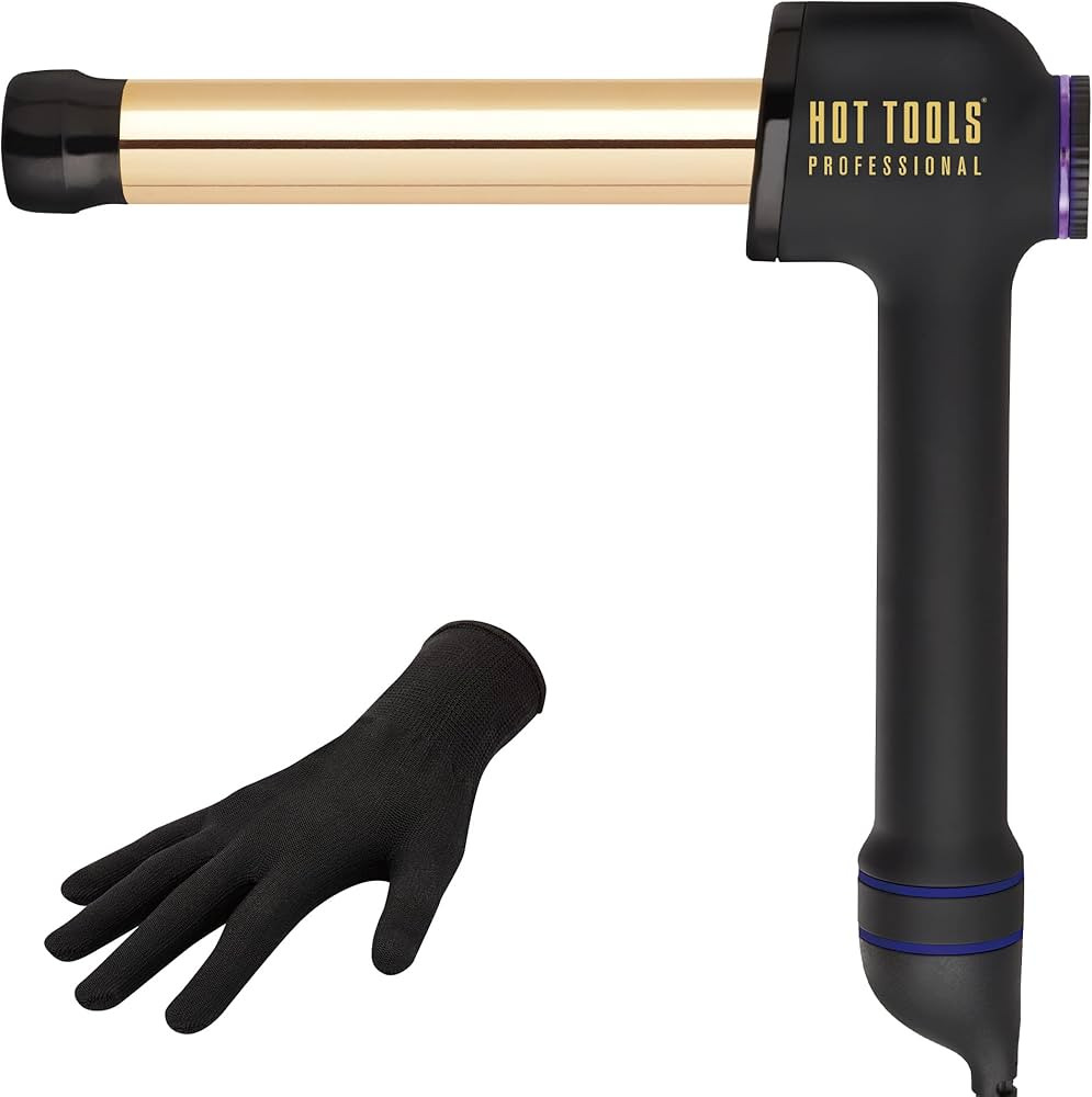Hot Tools Pro Artist 24K Gold Curlbar Curling Wand | Long Lasting, Defined Curls (1 in) | Amazon (US)