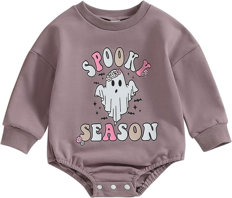 Kupretty Newborn Baby Boy Girl Thanksgiving Outfit Pumpkin Crewneck Sweatshirt Romper Bubble Ones... | Amazon (US)