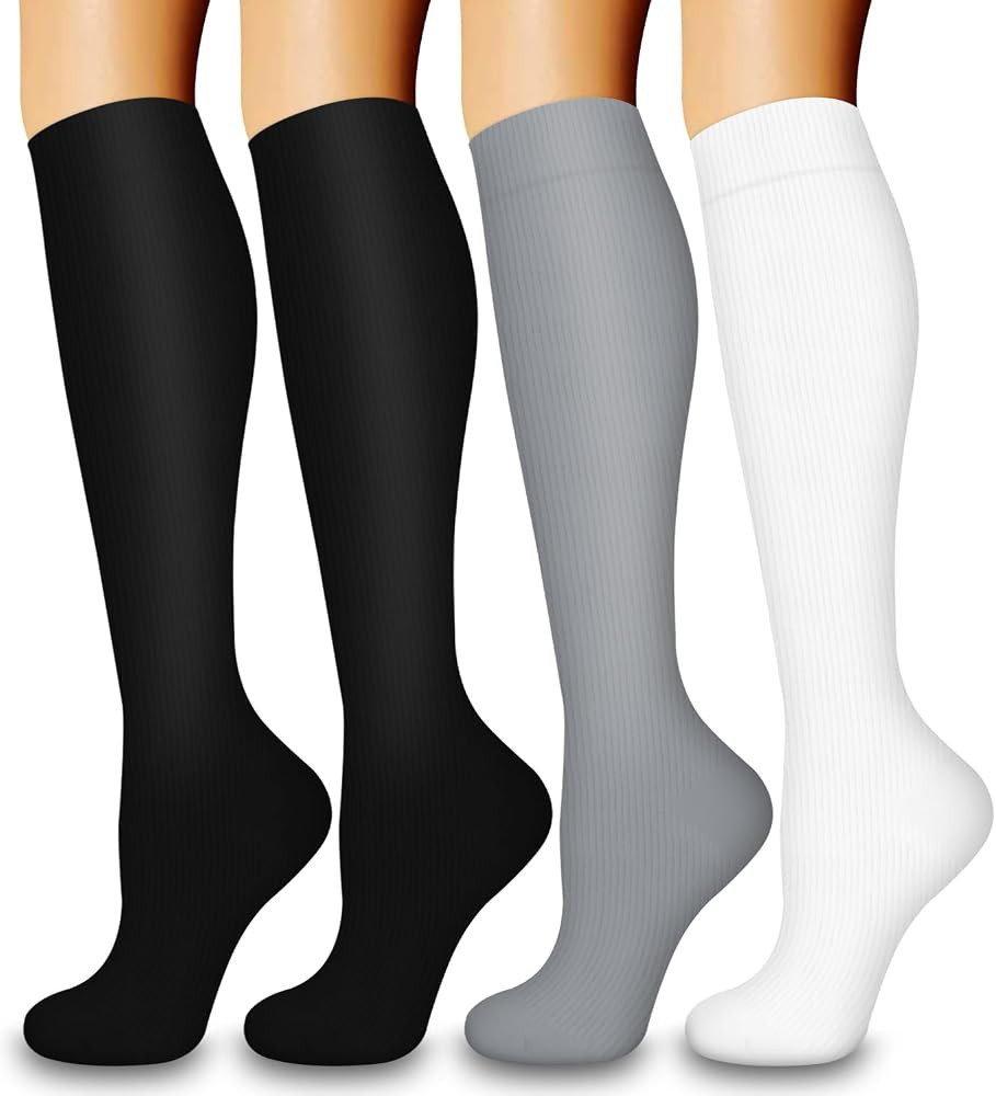 Laite Hebe 4 Pairs-Compression Socks for Women&Men Circulation-Best Support for Nurses,Running,At... | Amazon (US)