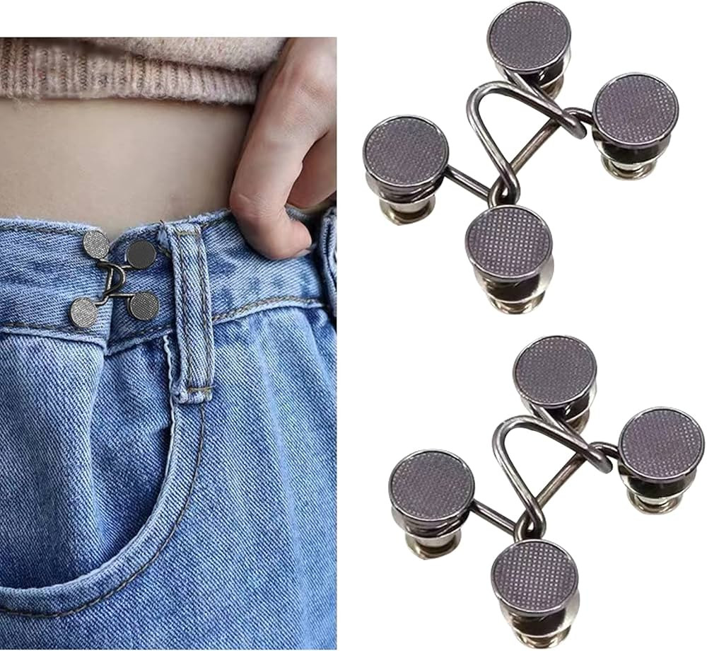 Jean Button Pin - Adjustable, Detachable, No Sewing Required, Perfect Fit Instant Jean Button (Gu... | Amazon (US)