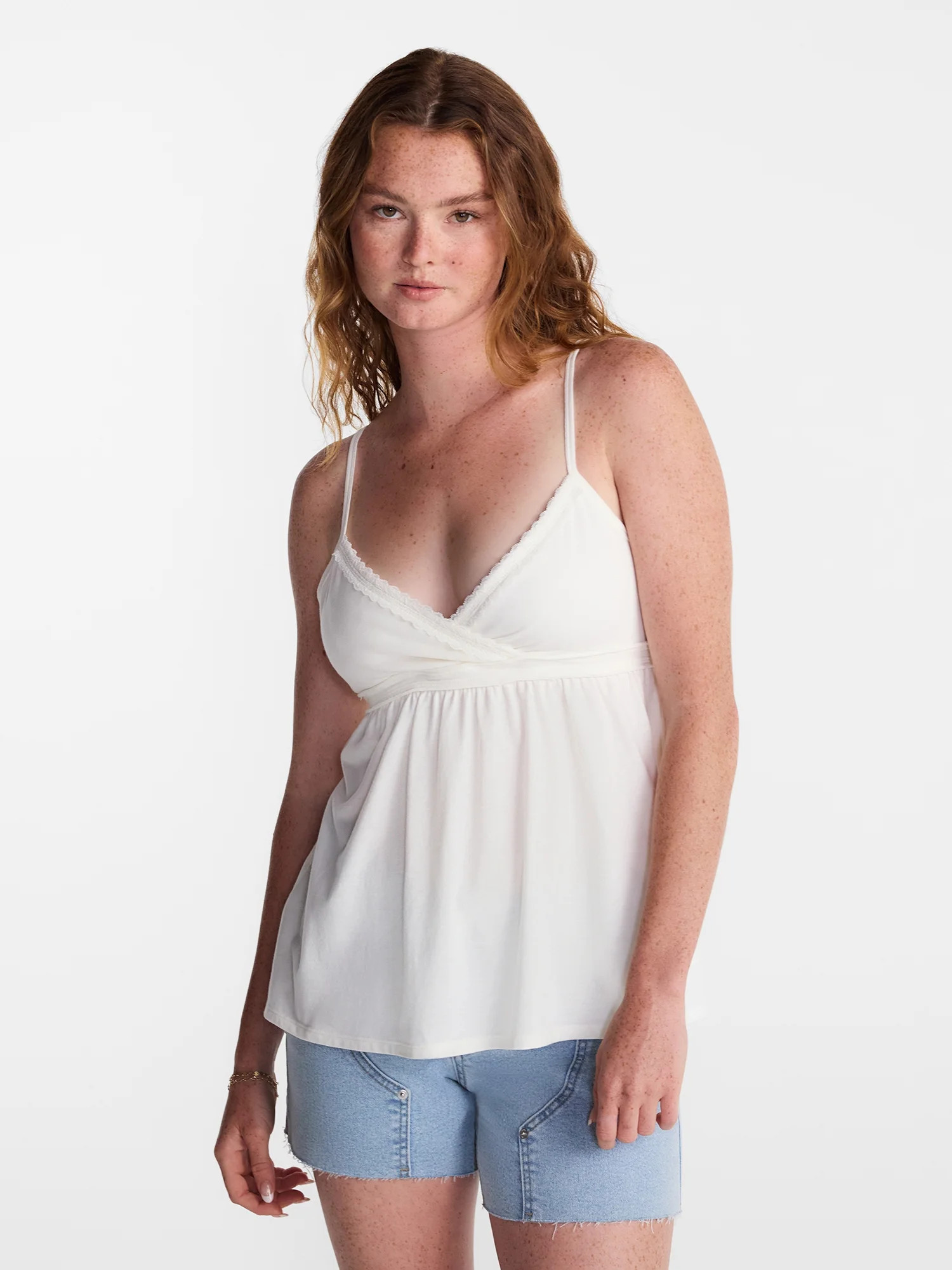 No Boundaries Knit Babydoll Cami, Womens - Walmart.com | Walmart (US)