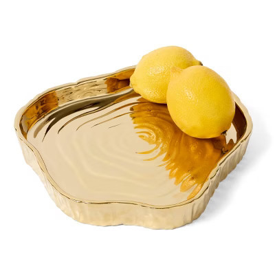 Jiallo Gold Tree Bark Tray, 9 X 1.25 | Target
