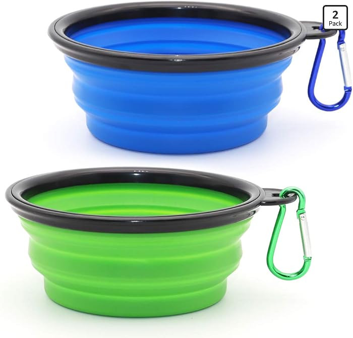 Dog Bowl Pet Collapsible Bowls, 2 Pack for Cats Dogs, Portable Pet Feeding Watering Dish for Walk... | Amazon (US)