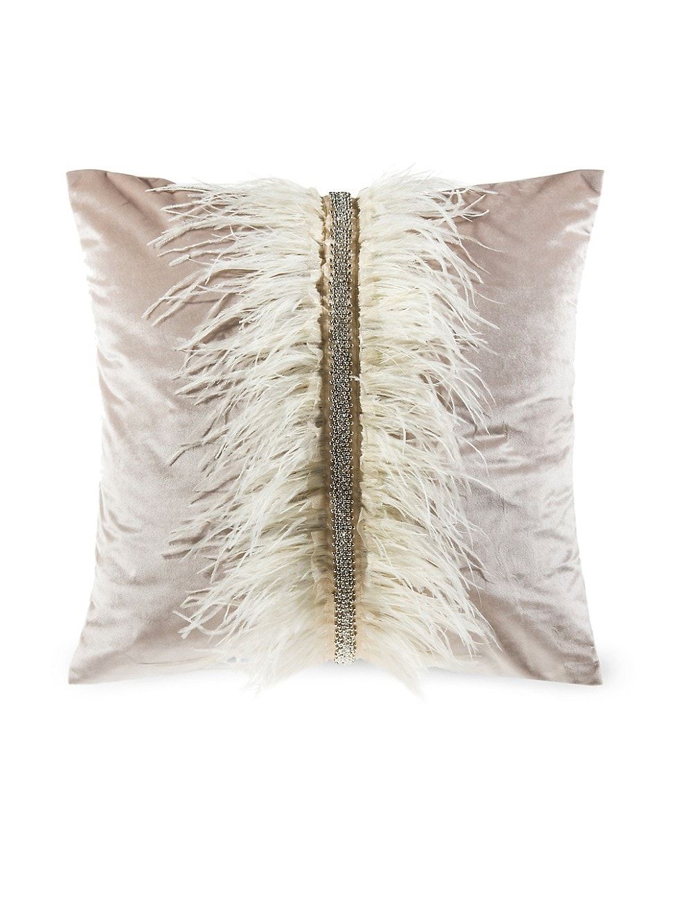Velvet & Ostrich Feather Pillow | Saks Fifth Avenue