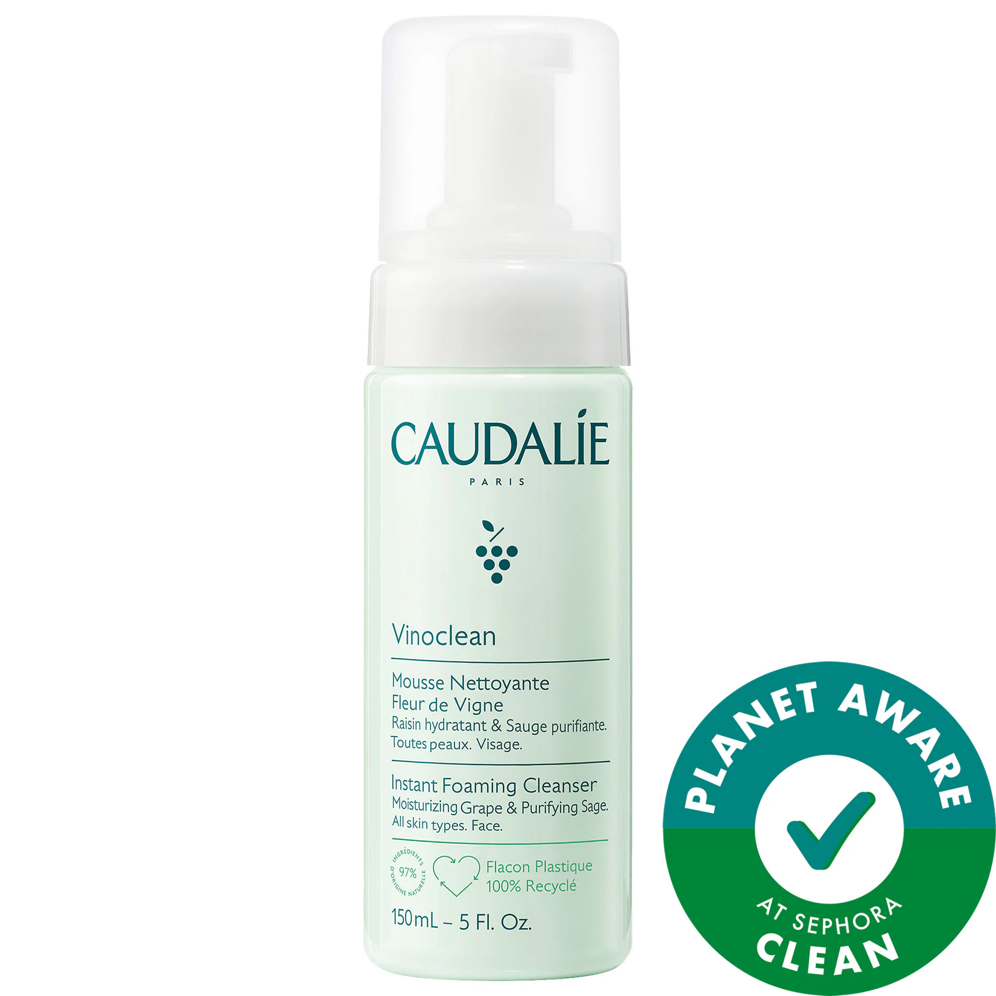 Caudalie Vinoclean Gentle Foam Cleanser 5.0 oz/ 150 mL | Sephora (US)