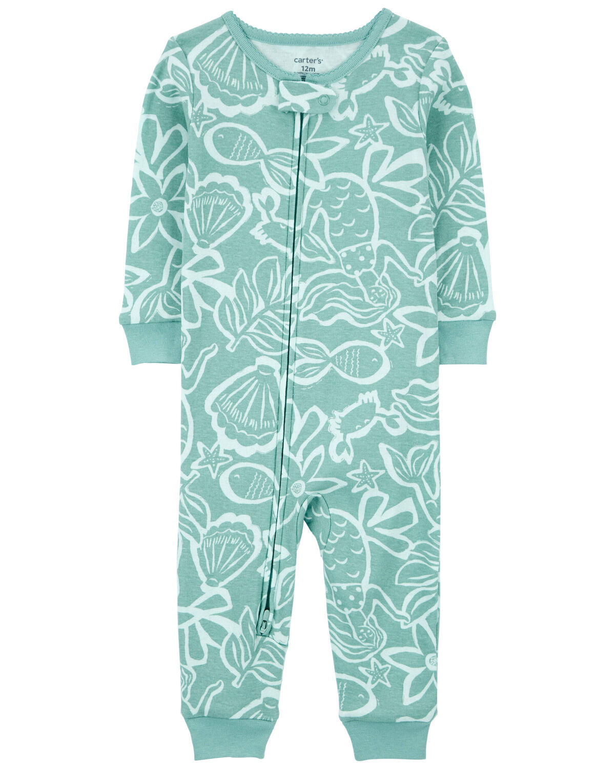 Baby 1-Piece Ocean Print 100% Snug Fit Cotton Footless Pajamas | Carter's