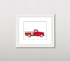 Leslee Mitchell Red Truck Wall Art | Pottery Barn Kids