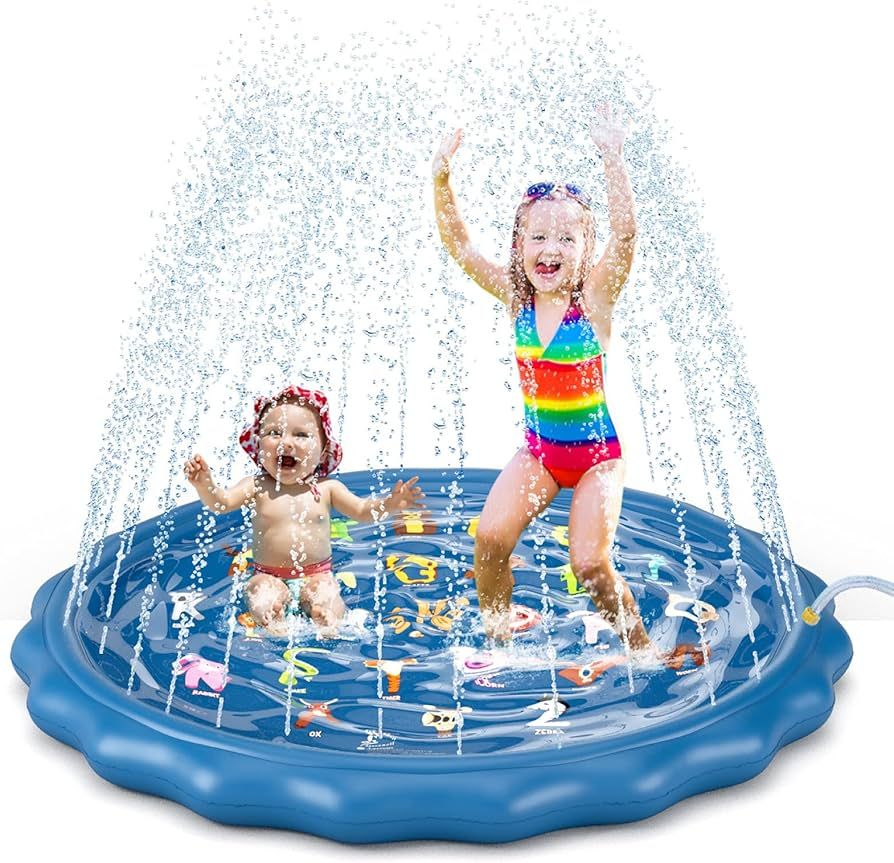 Jasonwell Splash Pad Sprinkler for Kids 60" Splash Play Mat Outdoor Water Toys Inflatable Splash ... | Amazon (US)