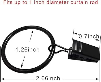 40 Pack Curtain Rings with Clips, Drapery Clips with Rings, Drapes Rings 1.26 in Interior Diamete... | Amazon (US)