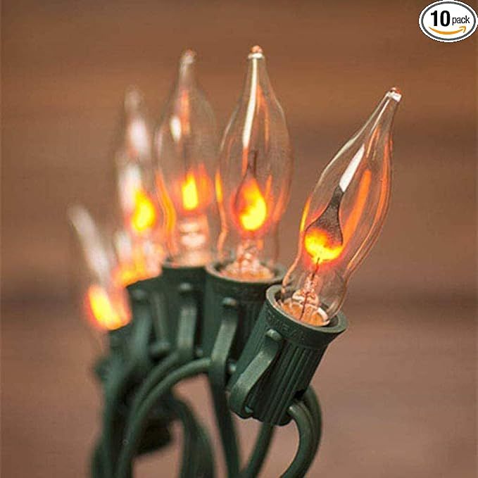 10FT Flickering Amber Flame C18 Religion Lights Christmas Lights Decor Party Room Garden Docor 1 ... | Amazon (US)