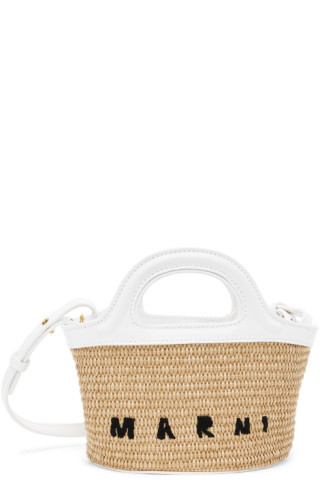 Marni - Kids Tan & White Micro Tropicalia Tote | SSENSE
