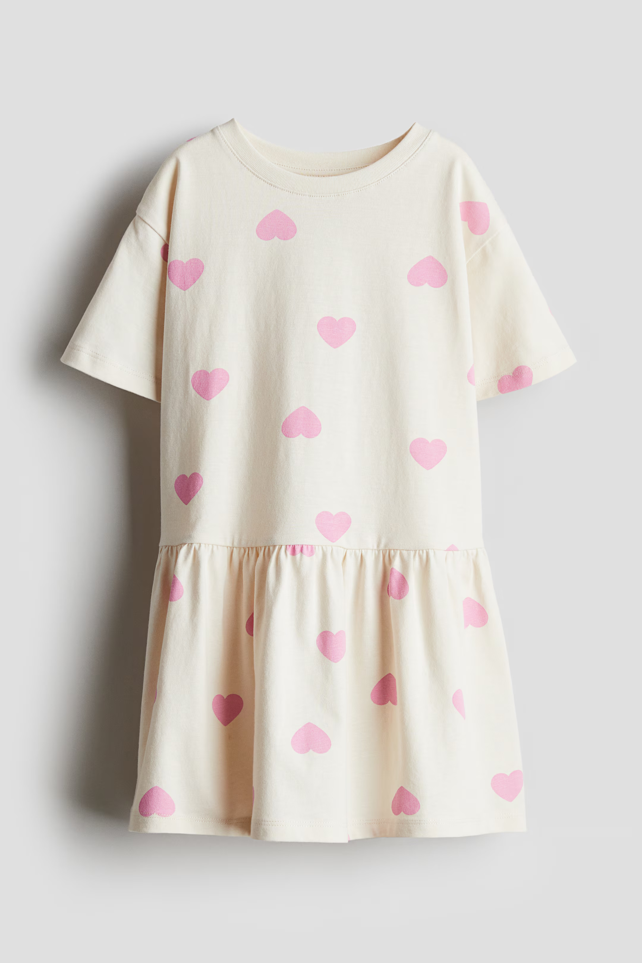 Cotton Jersey Dress - Cream/hearts - Kids | H&M US | H&M (US + CA)