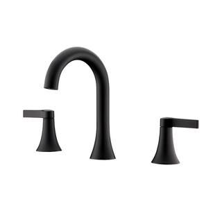 LUXIER Contemporary 8 in. Widespread 2-Handle Bathroom Faucet in Matte Black WSP11-TM - The Home ... | The Home Depot