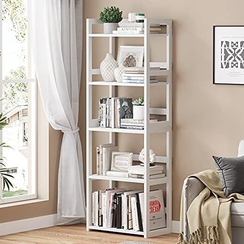 EPHEX 5-Tier Bookshelf, Modern Bookcase and Bookshelves, Storage Rack Shelf with Wood Frame, Multipu | Amazon (US)