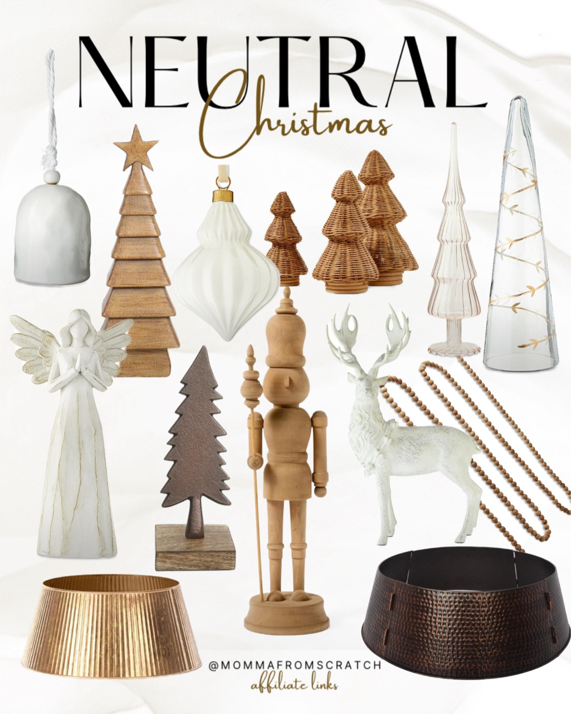 Neutral Christmas decor from Walmart and Target that’s affordable and pretty! Reindeer, tree collars, Christmas trees, table decor trees 

#LTKFindsUnder50 #LTKHome #LTKStyleTip