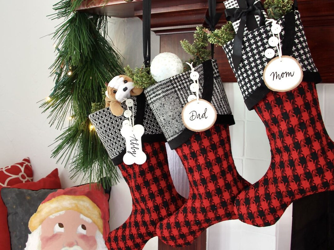 Red, Black & White Christmas Stockings It's a Jolly Jubilee Stockings in Santa's Favorite Colors ... | Etsy (US)