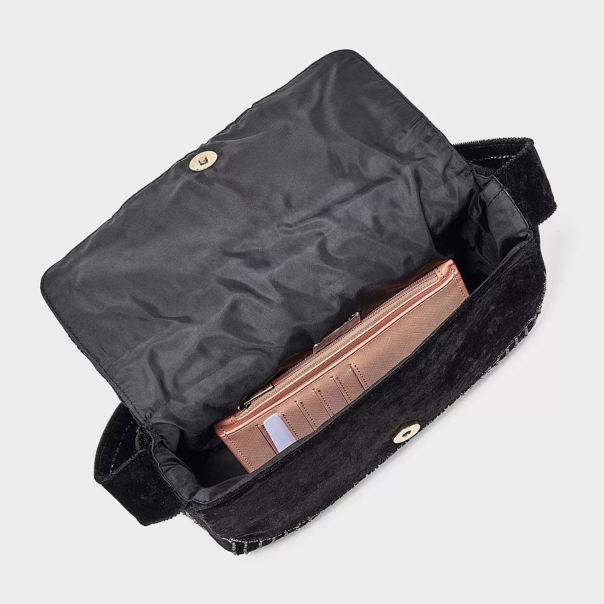 Embellished Flap Shoulder Bag - A New Day™ Black | Target