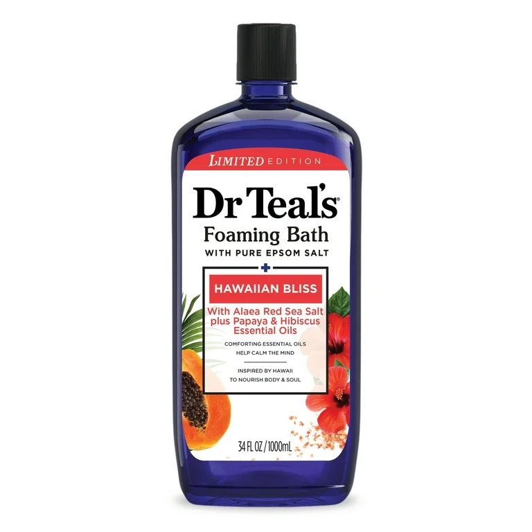 Dr Teal's Hawaiian Bliss Foaming Bath, Red Sea Salt, Papaya & Hibiscus, 34 fl oz | Walmart (US)