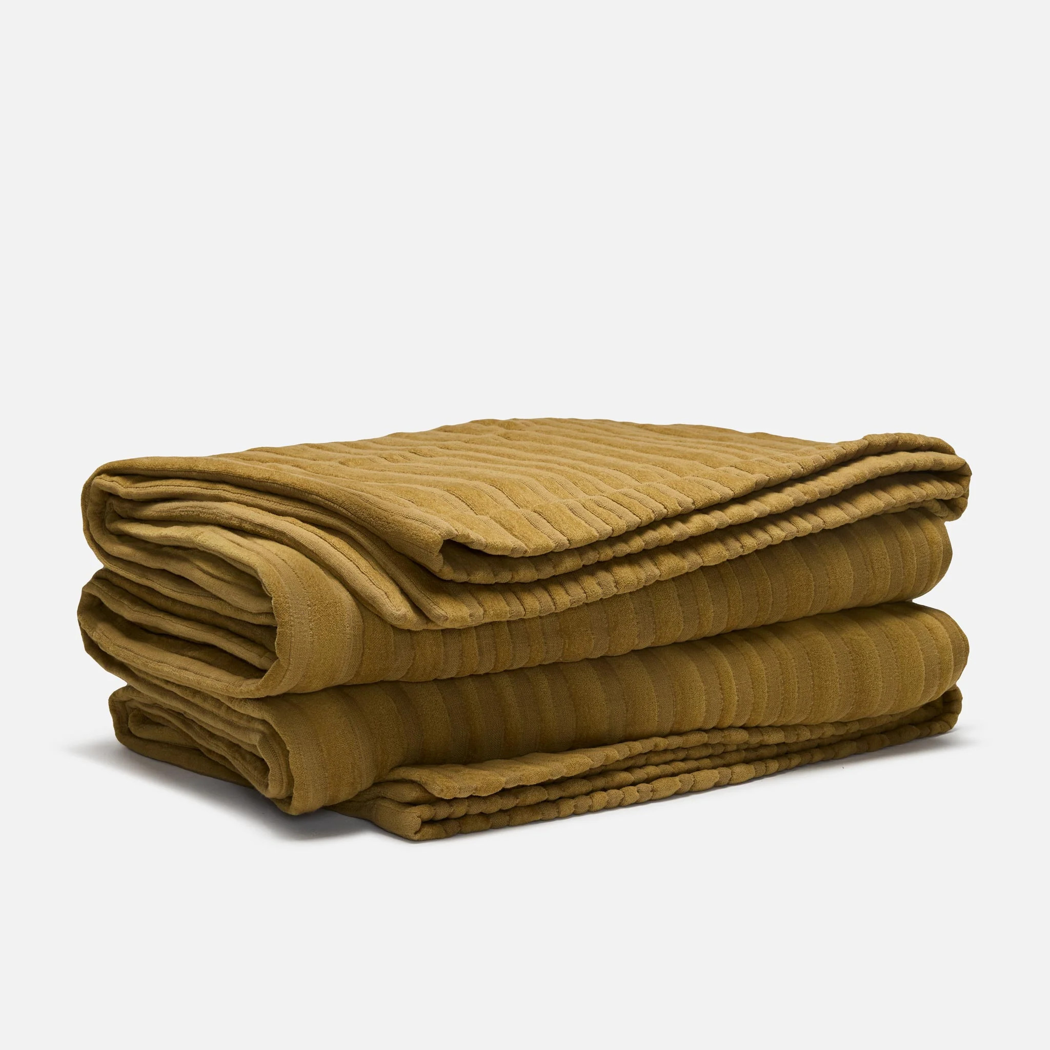 Brooklinen Cozy Ribbed Quilt size Full/Queen in Umber | Brooklinen