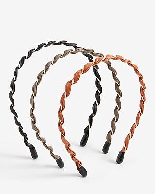 3 Pack Faux Leather Twist Headbands | Express