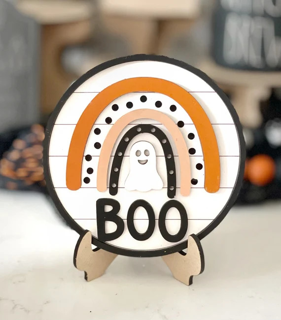 Halloween Signs Ghost Signs Coffee Bar Tiered Tray Signs - Etsy | Etsy (US)
