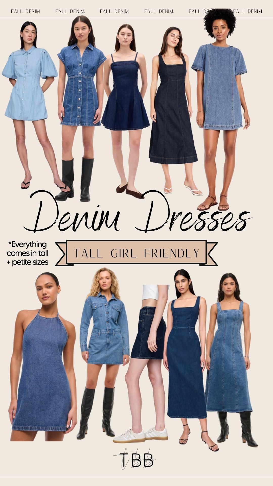 Denim Dresses that are tall girl friendly for Fall.  All come in tall and petite sizes.  I wear my usual small tall in everything. Anything Gap and Old Navy runs slightly bigger so if you are in between sizes I suggest sizing down one size.   

Denim, country concert outfit, gap, old navy, abercrombie  

 

#LTKSeasonal