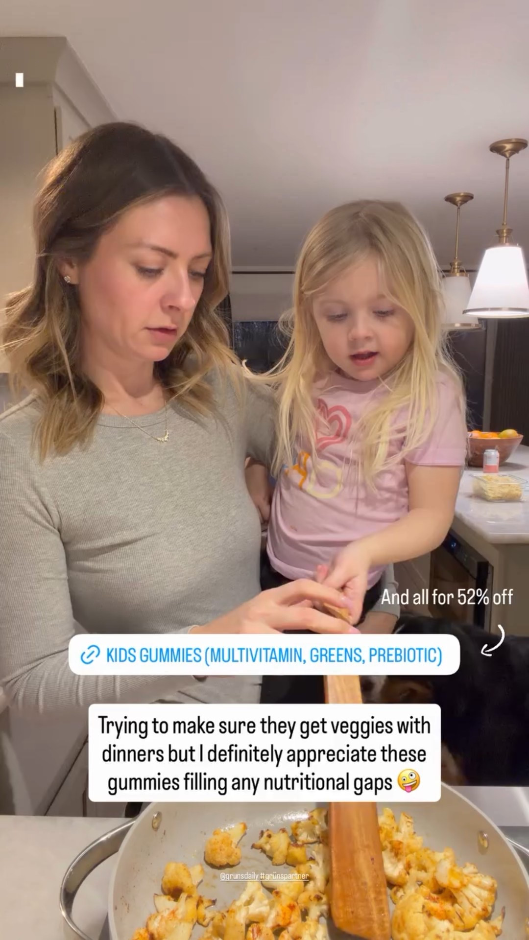 @grunsdaily #grünspartner  Trying to make sure they get veggies with dinners but I definitely appreciate these gummies filling any nutritional gaps 🤪 And all for 52% off