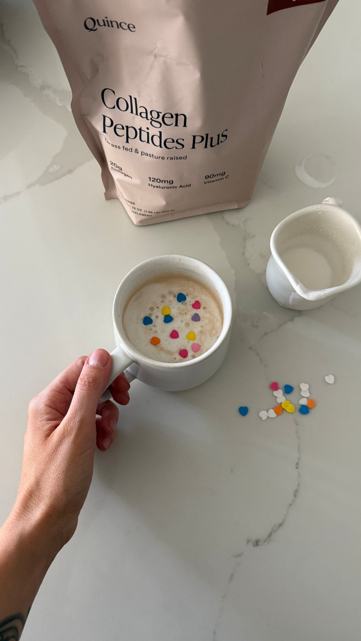 Took my coffee to the next level with chocolate collagen peptides - been loving in my coffee for years butttt this one from @Quince is easily the most delicious AND best priced! #QuincePartner 