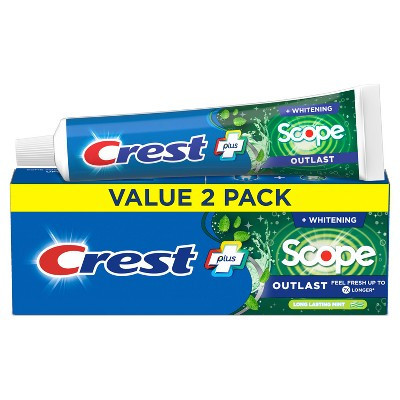 Crest + Scope Outlast Complete Whitening Fluoride Toothpaste - Mint - 5.4oz | Target