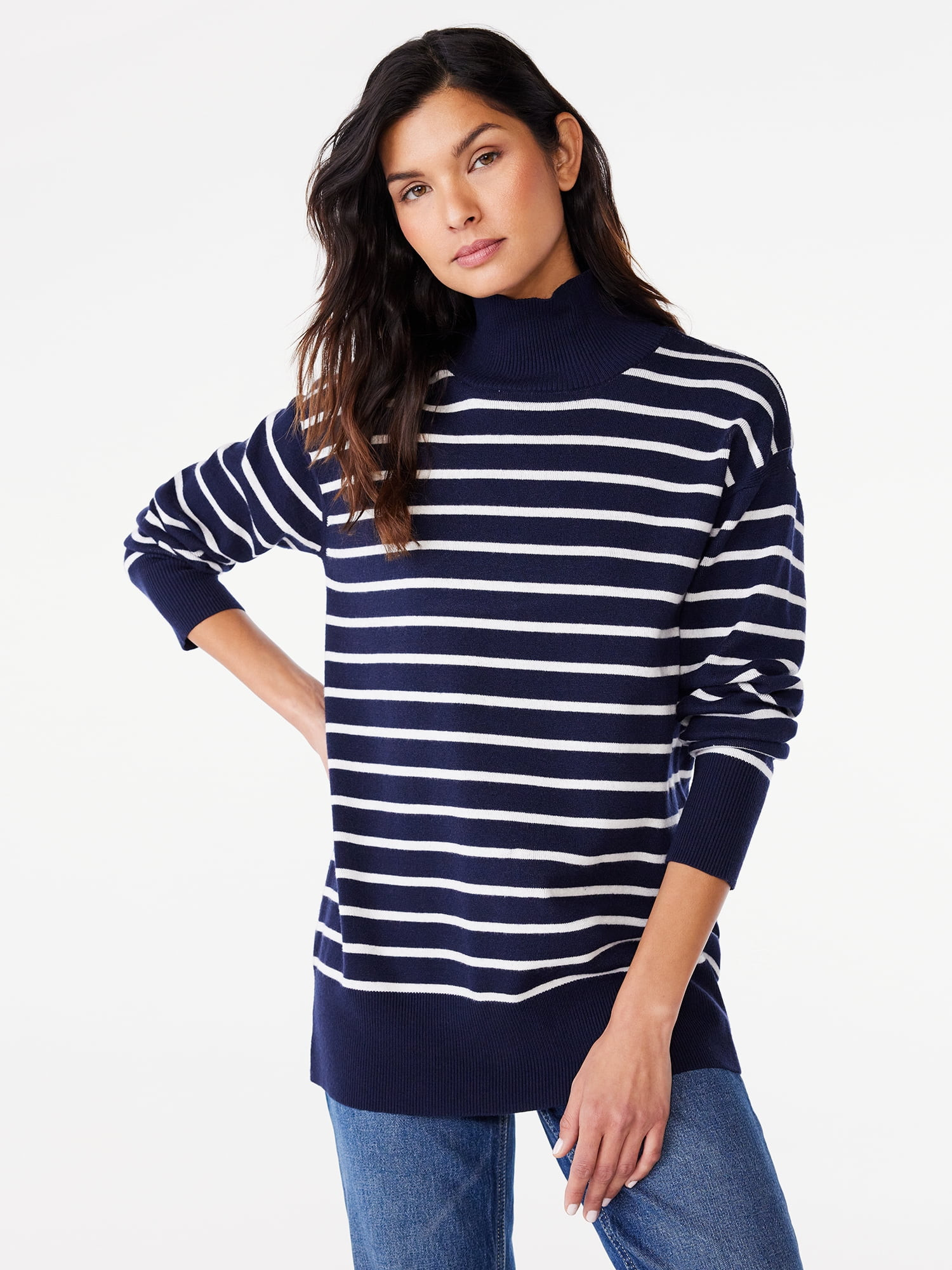 Free Assembly Women's Turtleneck Sweater, Midweight, Sizes XS-XXXL | Walmart (US)