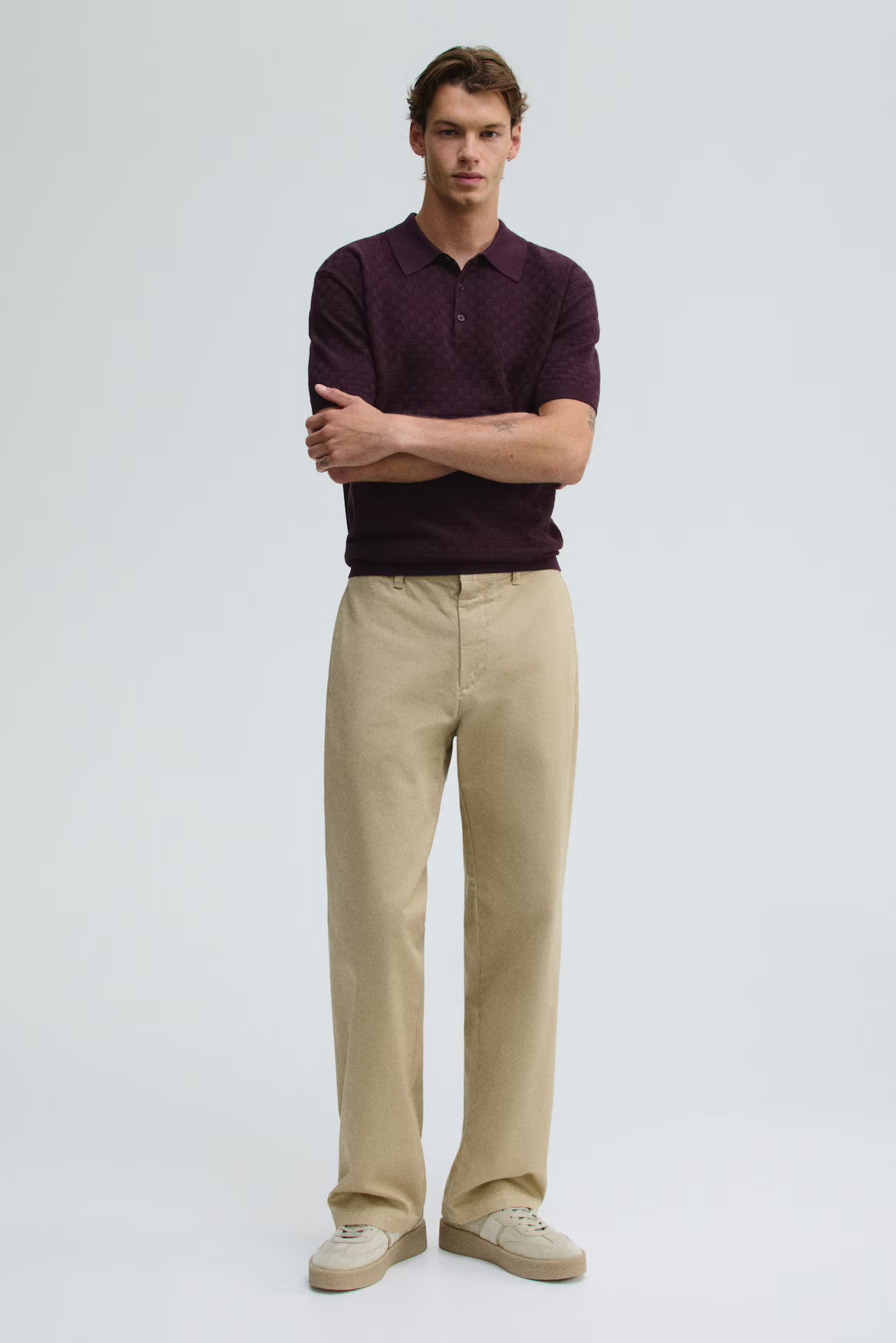 Slim-Fit Textured-Knit Polo Shirt | H&M (US + CA)