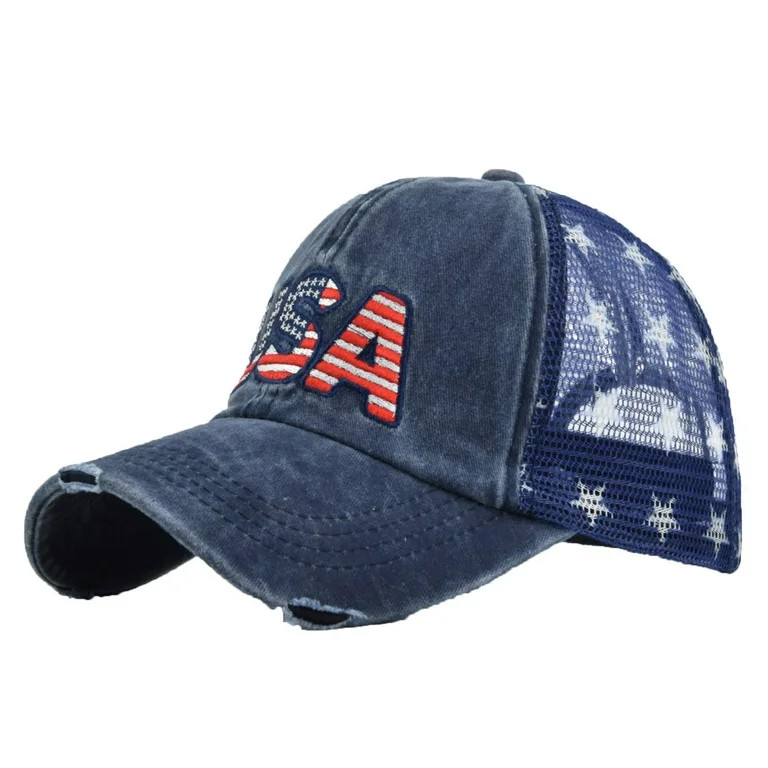 Vintage Baseball Hats for Men American Flag Patch Breathable Mesh Classic Baseball Caps Adjust Co... | Walmart (US)