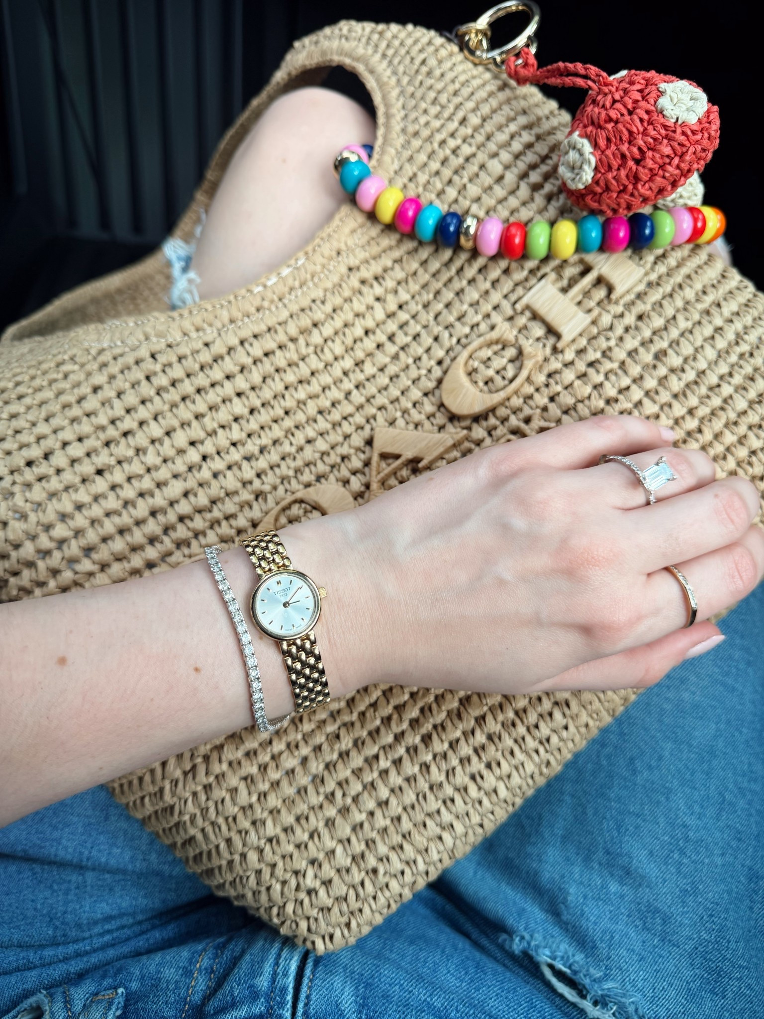 One of my top comments is always about my watch. I wear the Tissot Lovely 19.5mm everyday and love the dainty look of it! It comes in gold, rose gold, or silver ♥️

Bag is coach Brooklyn 28 in straw, the perfect summer bag!

Tote bag, summer tote


#LTKootd #LTKdayinmylife
