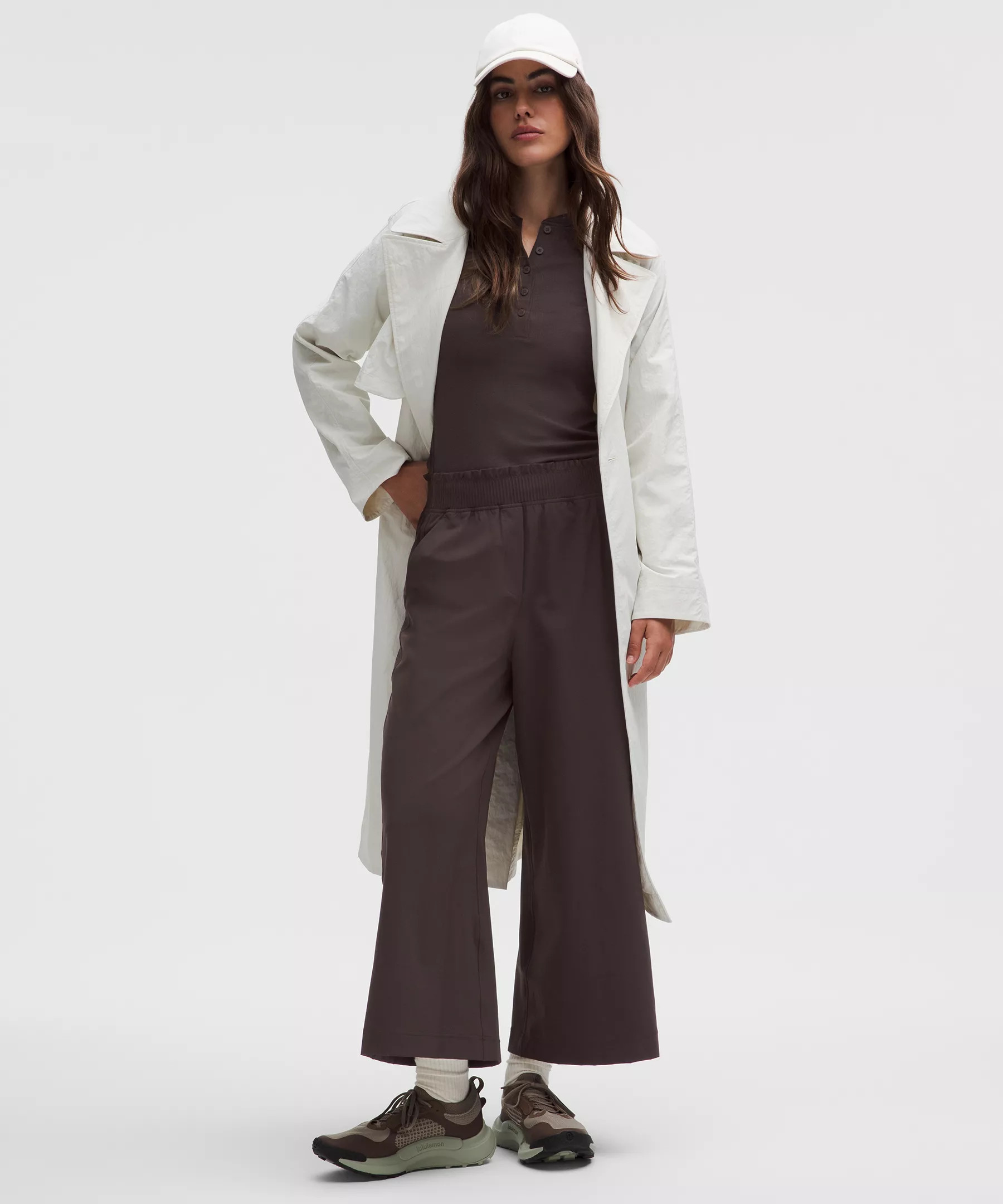 Stretch Woven Ruffle-Waist Wide-Leg Cropped Pant | Lululemon (US)