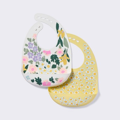 Silicone Bibs - 2pk - Floral - Cloud Island™ | Target