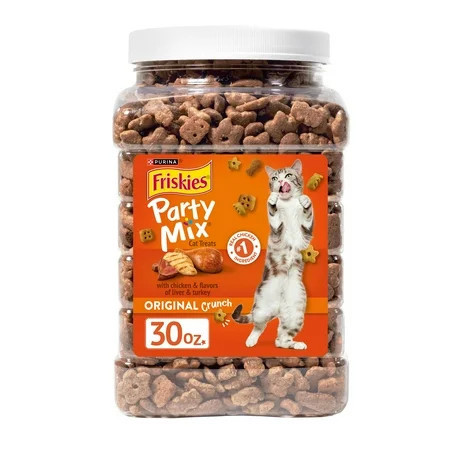 Purina Friskies Party Mix Cat Treats, Original Crunch Snacks, 30 oz. Canister | Walmart (US)