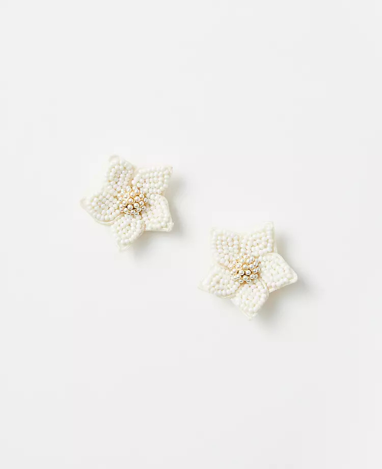 Beaded Flower Statement Earrings | Ann Taylor | Ann Taylor (US)