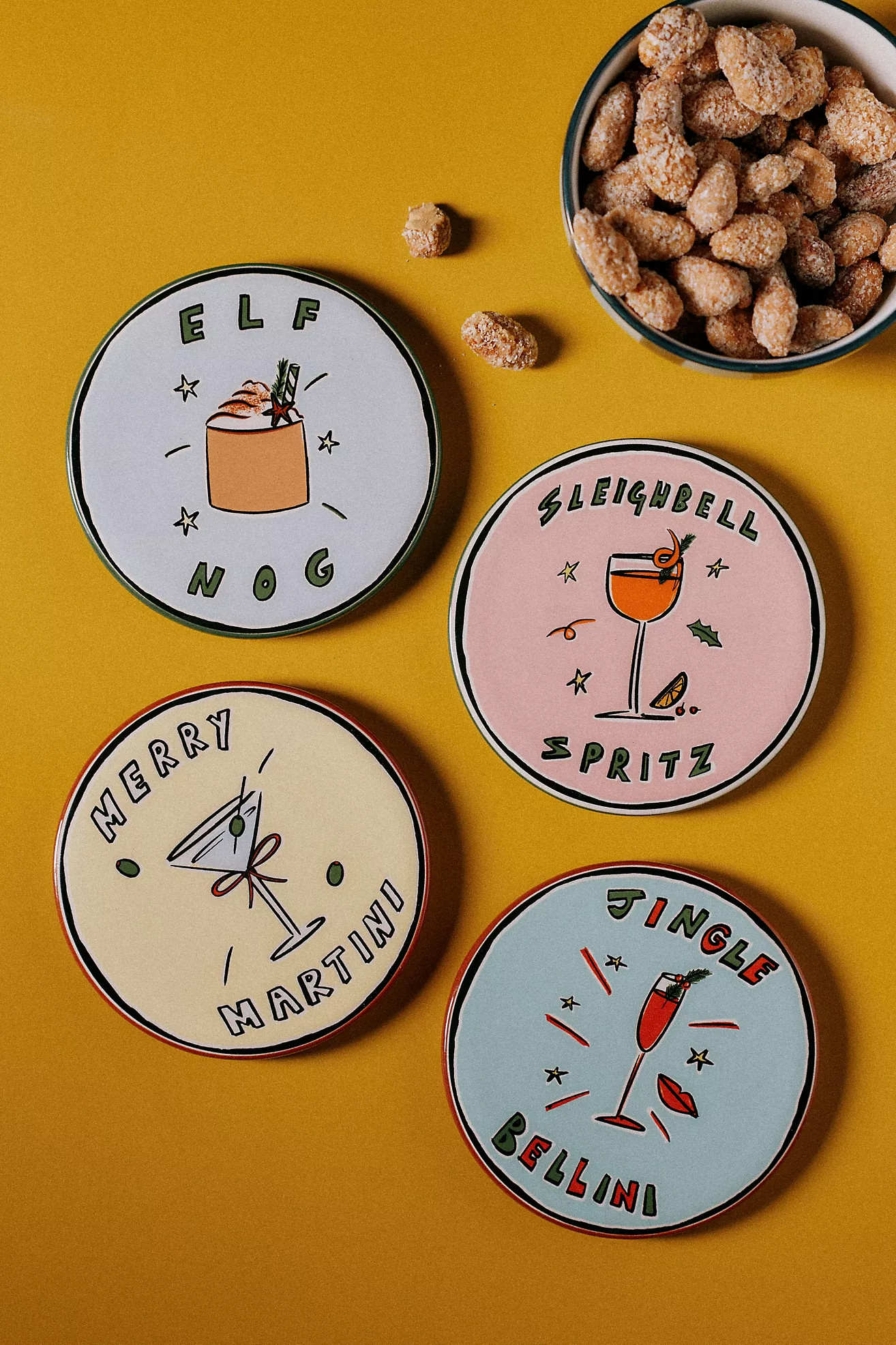 Nephthys Illustrated Elf Nog Coaster | Anthropologie (US)