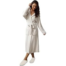 MH MYLUNE HOME Ultra Soft Robe With Pockets, Spa Bathrobe Loungewear Calf-Length, Plush Fuzzy Flu... | Amazon (US)