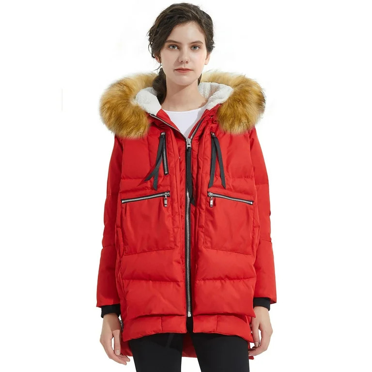 Orolay Women's Thickened Down Jacket Winter Hooded Coat with Faux Fur Trim | Walmart (US)