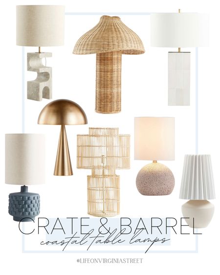 Crate & Barrel Coastal Table Lamps! I am loving all of these and how they could tie any room together!

Coastal home, coastal table lamps, wicker lamp, neutral lamp, gold lamp, white lamp, coastal blue lamp

#LTKhome #LTKstyletip #LTKfamily