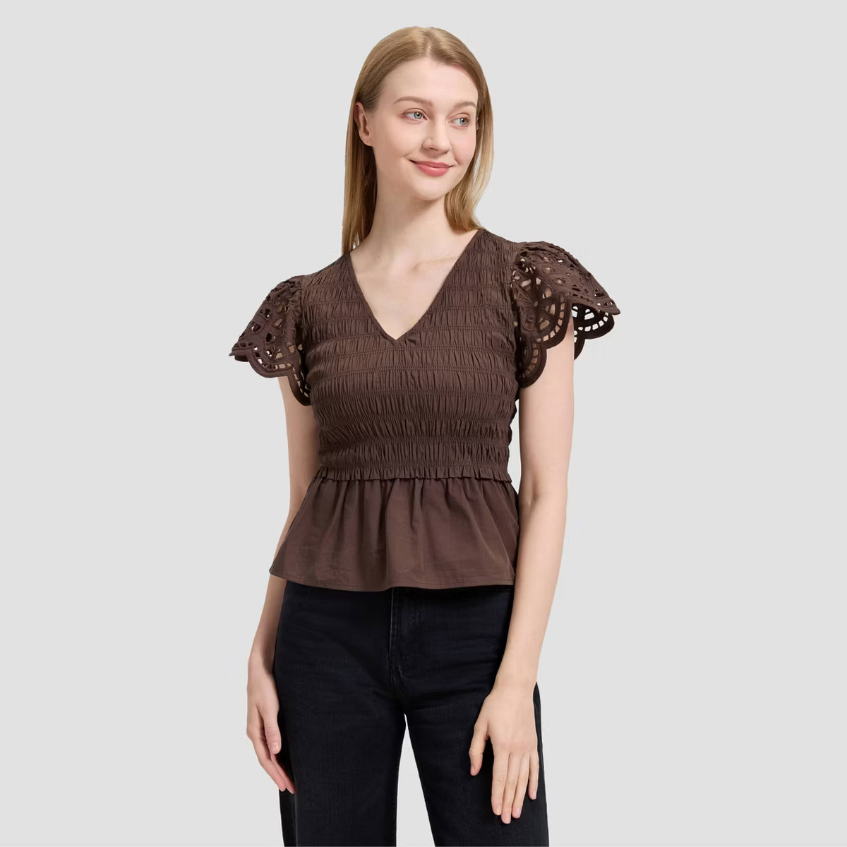 Women's Flutter Short Sleeve Blouse - Universal Thread™ | Target