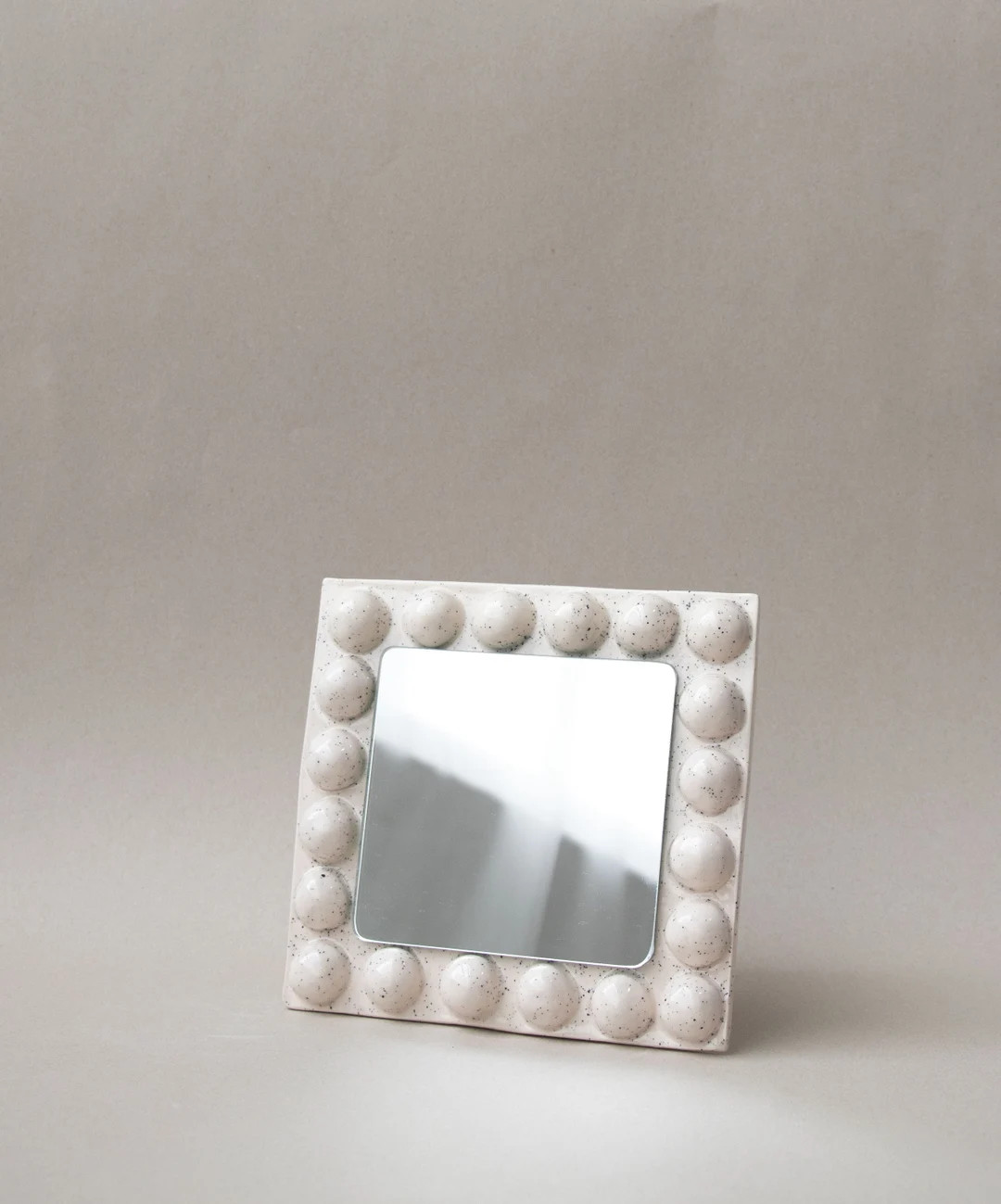 Square Handmade Ceramic Mirror White Speckled - Etsy | Etsy (US)
