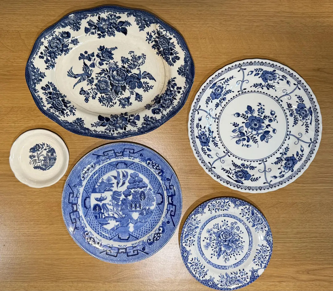 5 BLUE & WHITE VINTAGE Decorative Only Wall Plates l Mismatched and Imperfect l Chinoisorie l Wal... | Etsy (US)