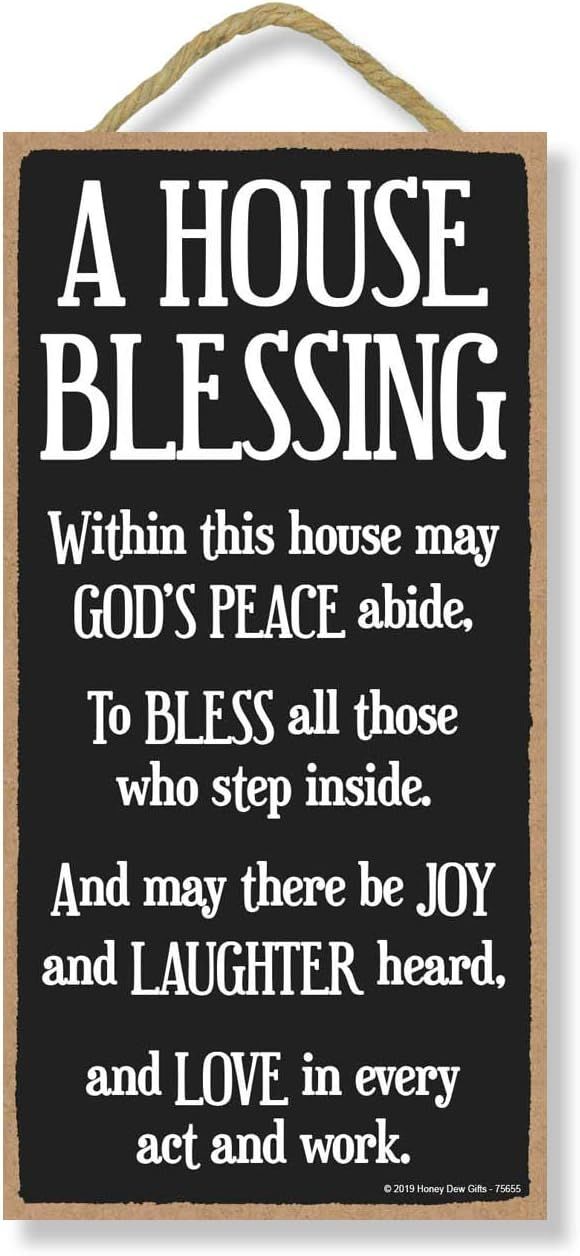 Honey Dew Gifts Inspirational Decor, A House Blessing 5 inch by 10 inch Hanging Sign, Wall Art, D... | Amazon (US)