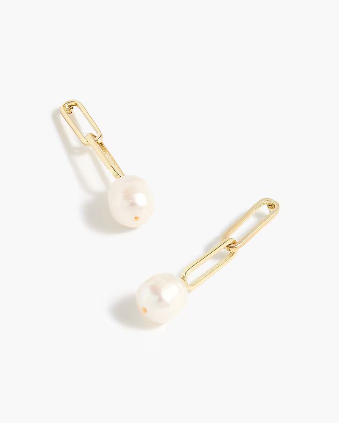 Pearl chainlink drop earrings | J.Crew Factory